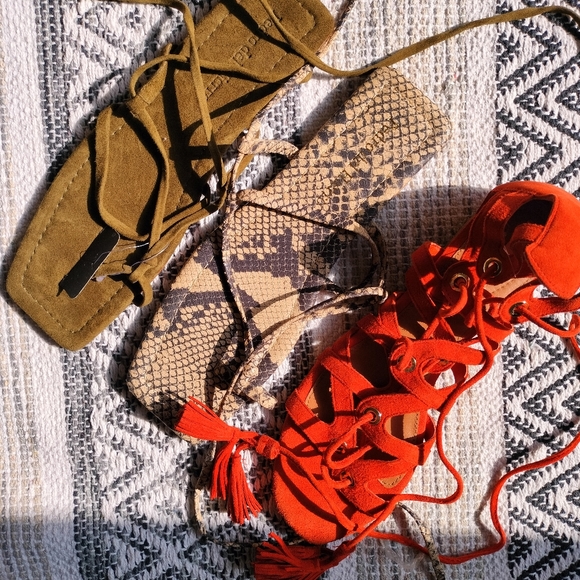 H&M Real Suede Leather Gladiator Sandals - Picture 10 of 16